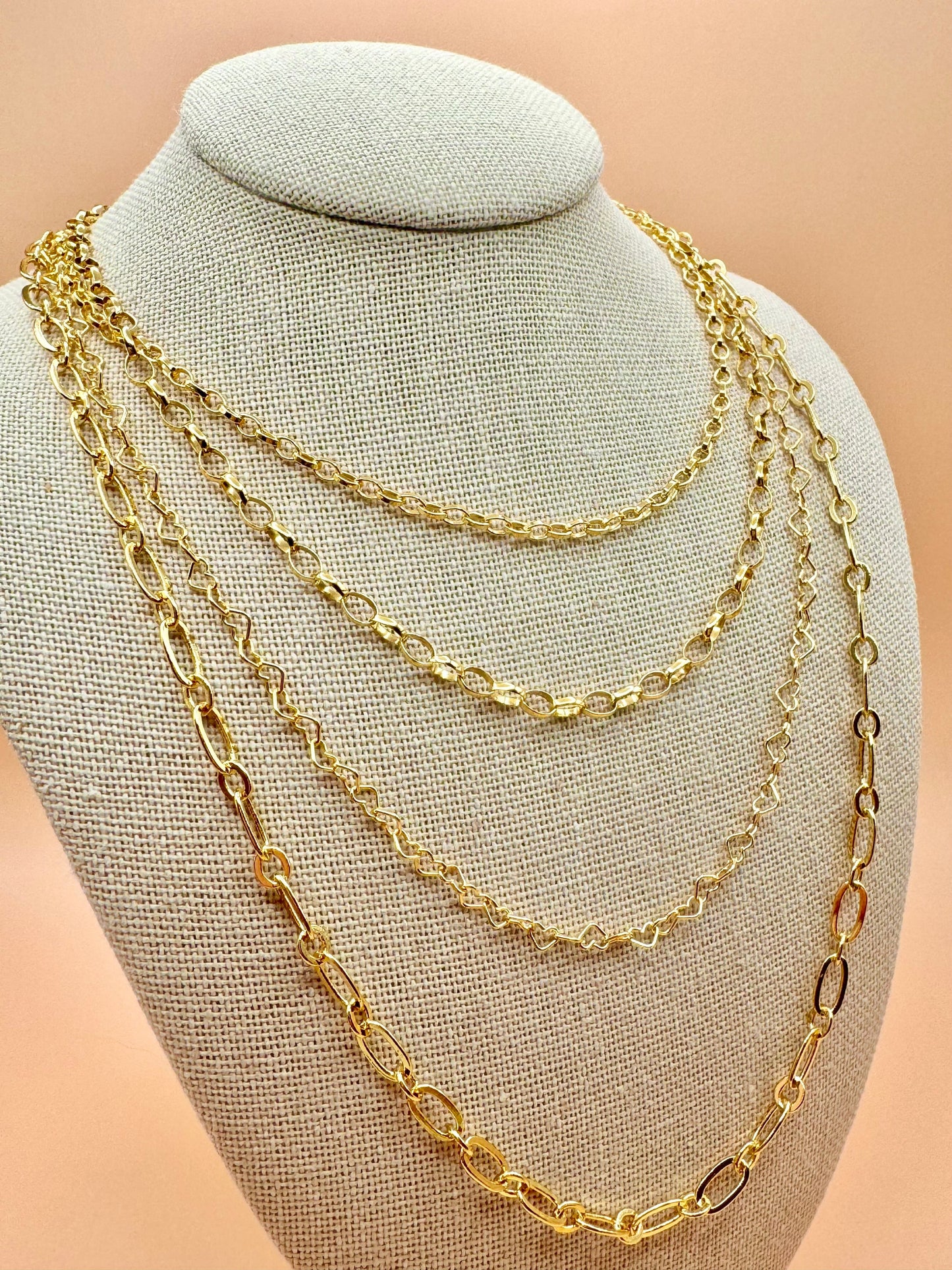 Stacked  with other Gold filled chains