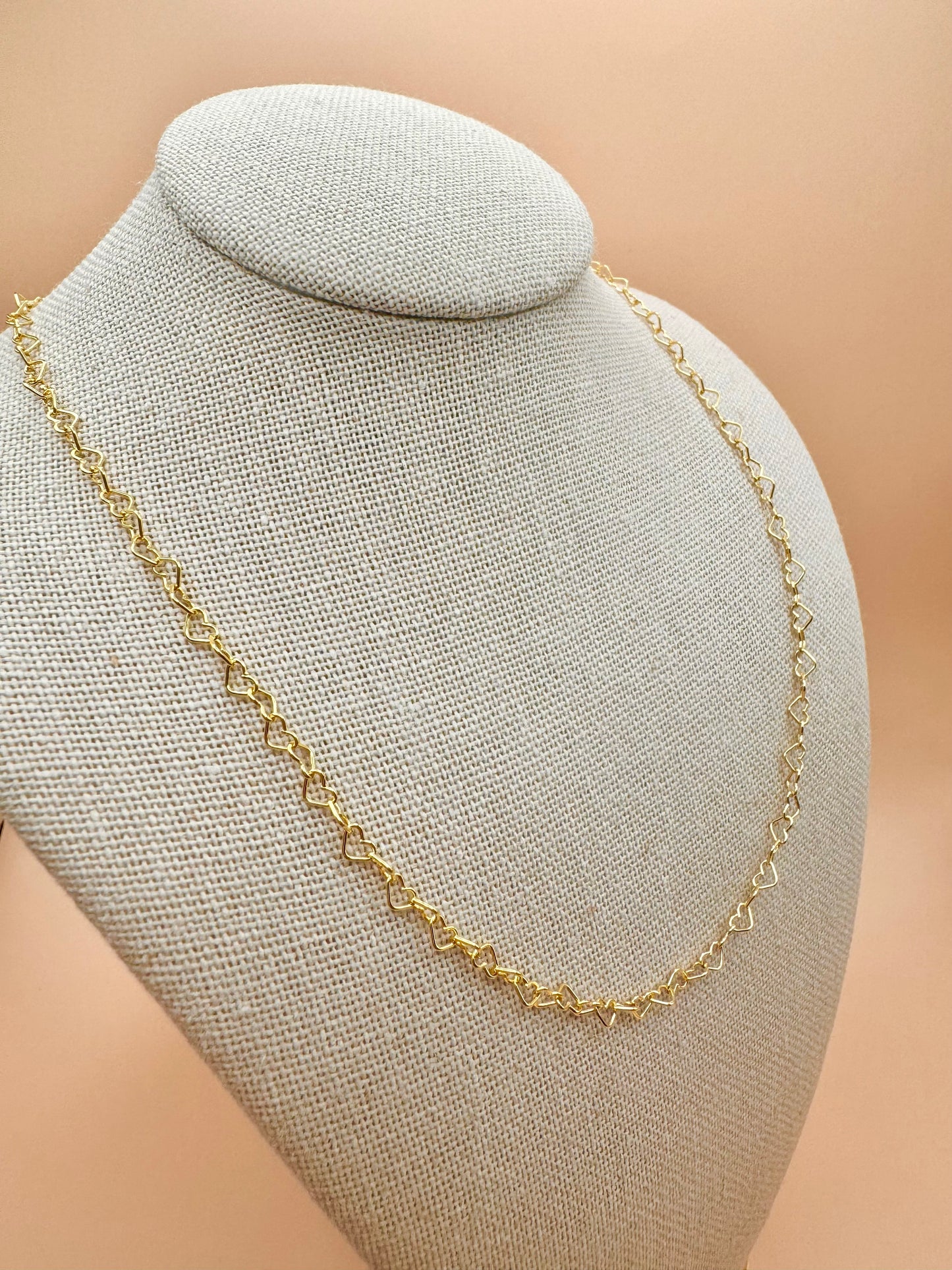 Gold filled Stacking Necklace Small Heart Chain